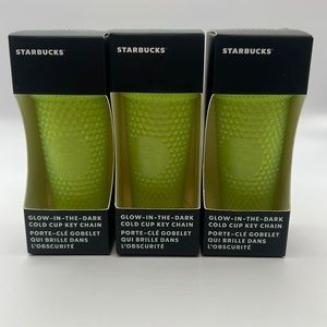 Starbucks neon green keychain